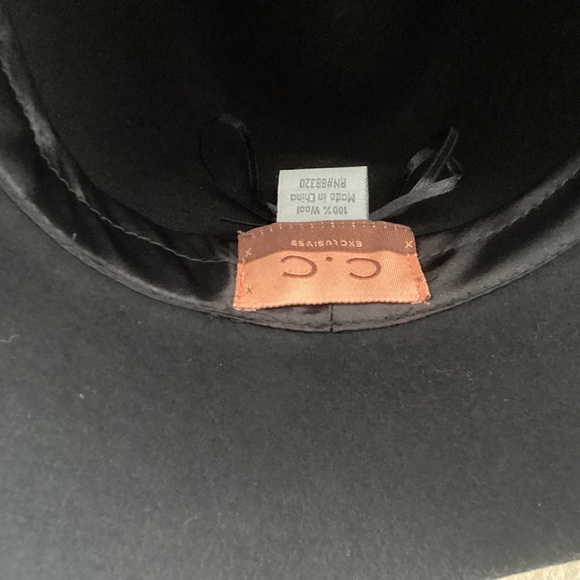 Lot Of 2 Wool Hats Fedora Western Black C&C Ribbon Mossy Green Leather One Size - Picture 5 of 14